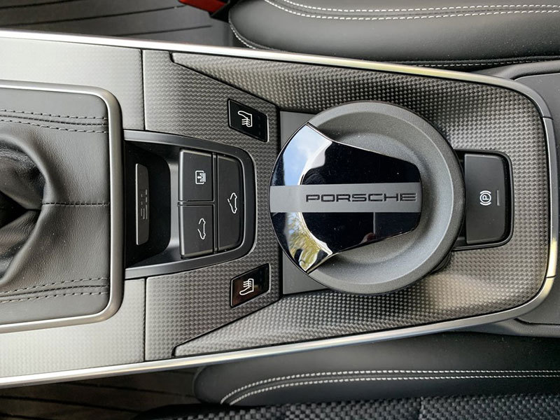 Porsche 992 turbo Carbon Dekor Spange Mittelkonsole Blende Konsole schwarz Hochglanz Carbonteile